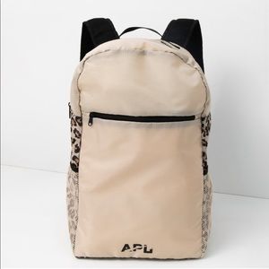 NWT APL all purpose packable backpack leopard print